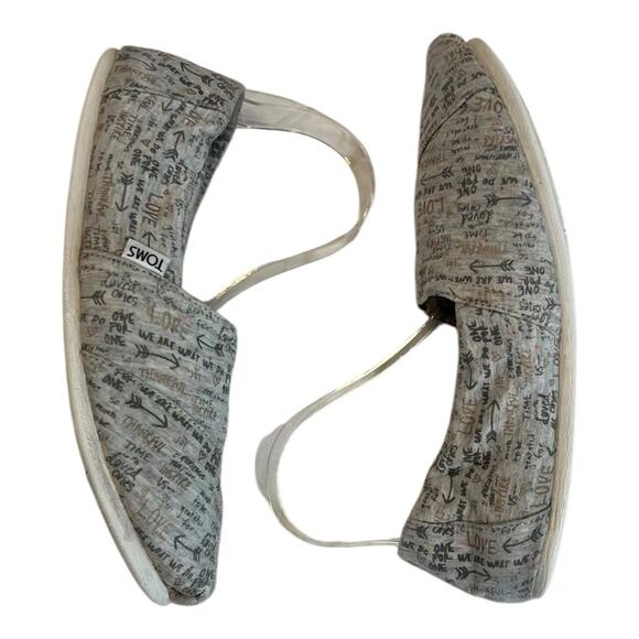 Tom’s gray speckled t-shirt jersey faux Fur lined alparagatas size 11 - Picture 2 of 11